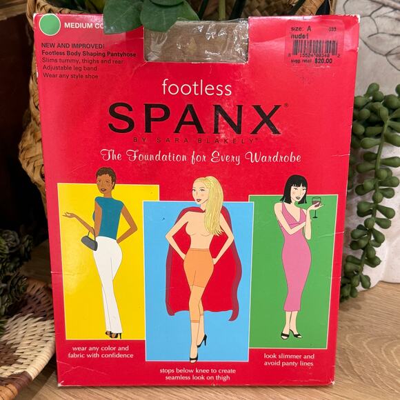 SPANX Footless Shaping Pantyhose Nude1 Size A 95-125 LBS NEW - Picture 7 of 7